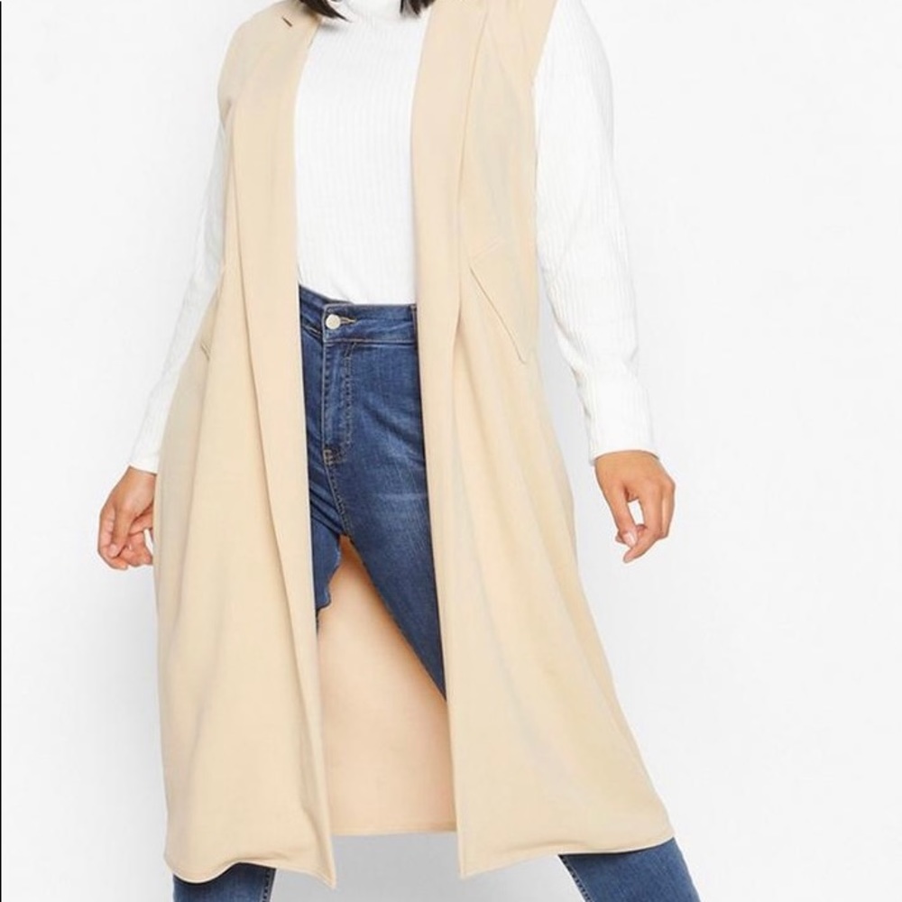 Boohoo Plus Tailored Sleeveless Duster